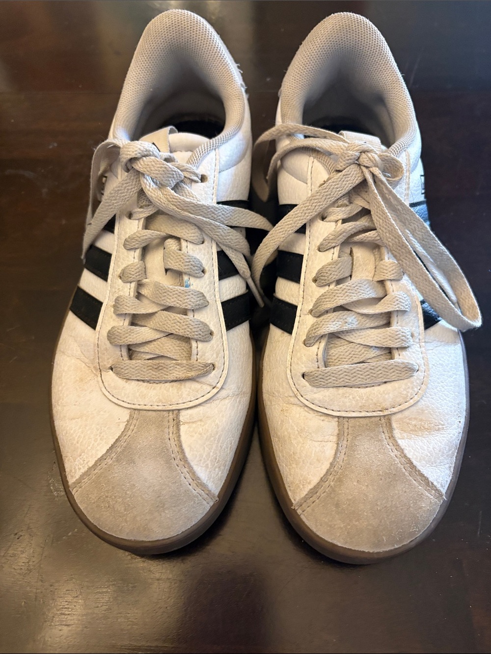adidas white and blue Lace-Up Samba Sneakers